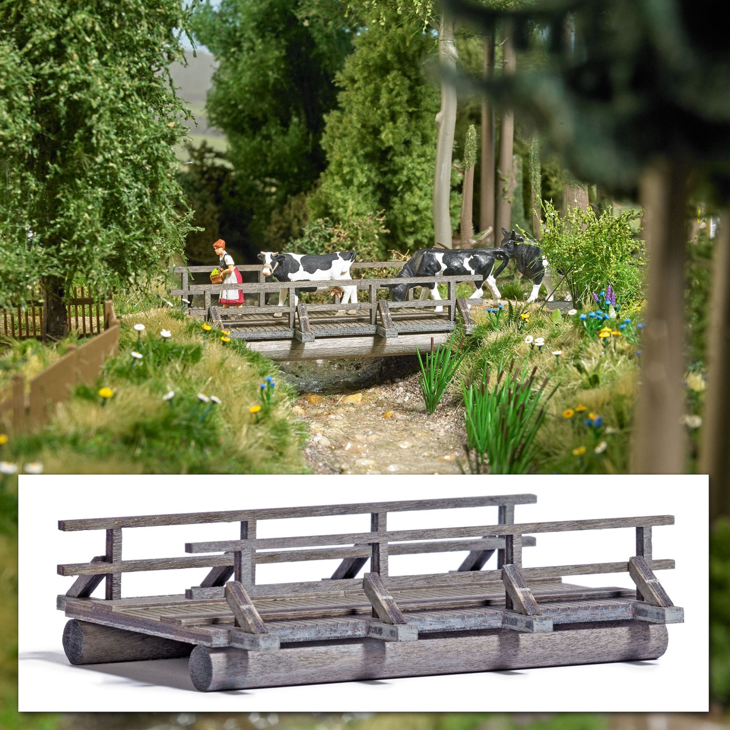 BUSCH 1850 H0 Holzbrücke 
