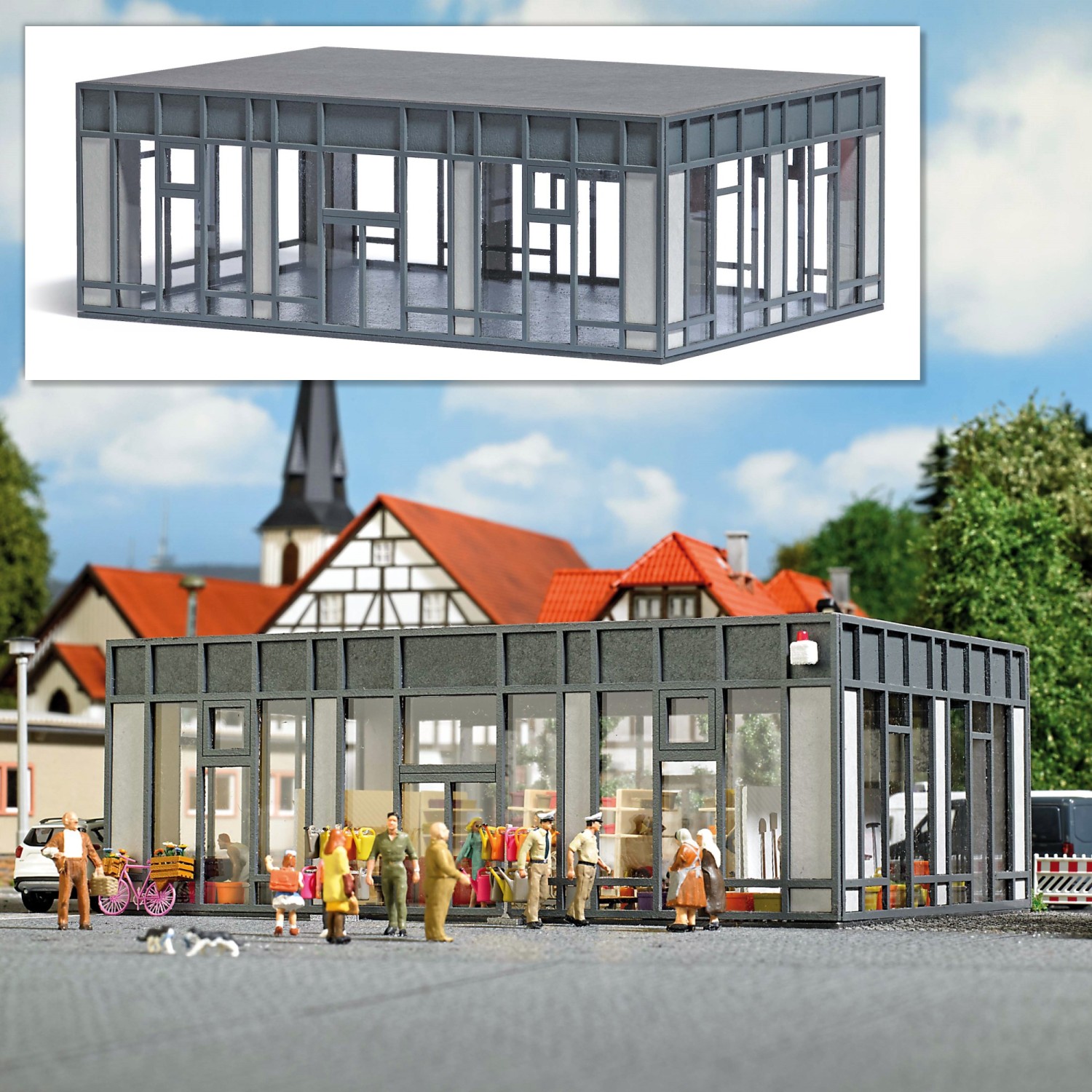 BUSCH 1960 H0 Glashalle 