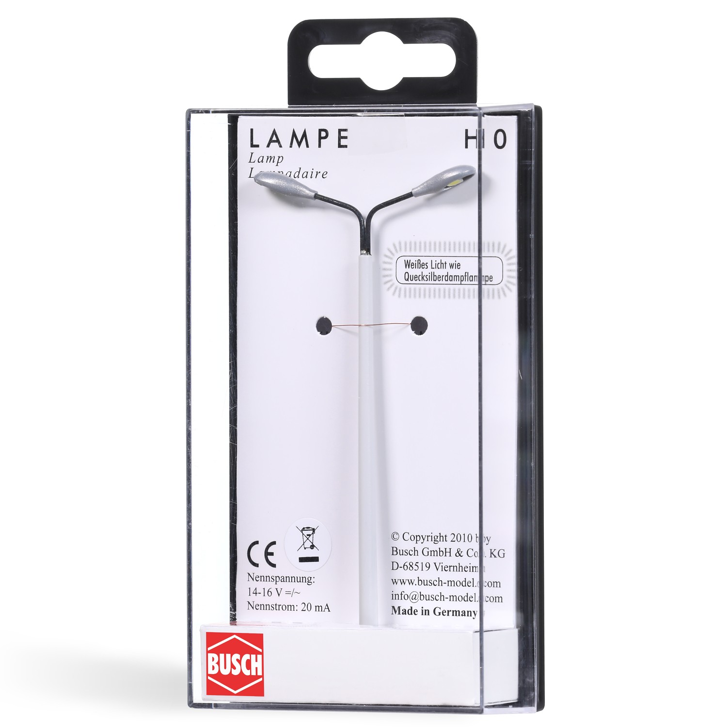 BUSCH 4158 H0 Betonmast mit 2 Leuchten 