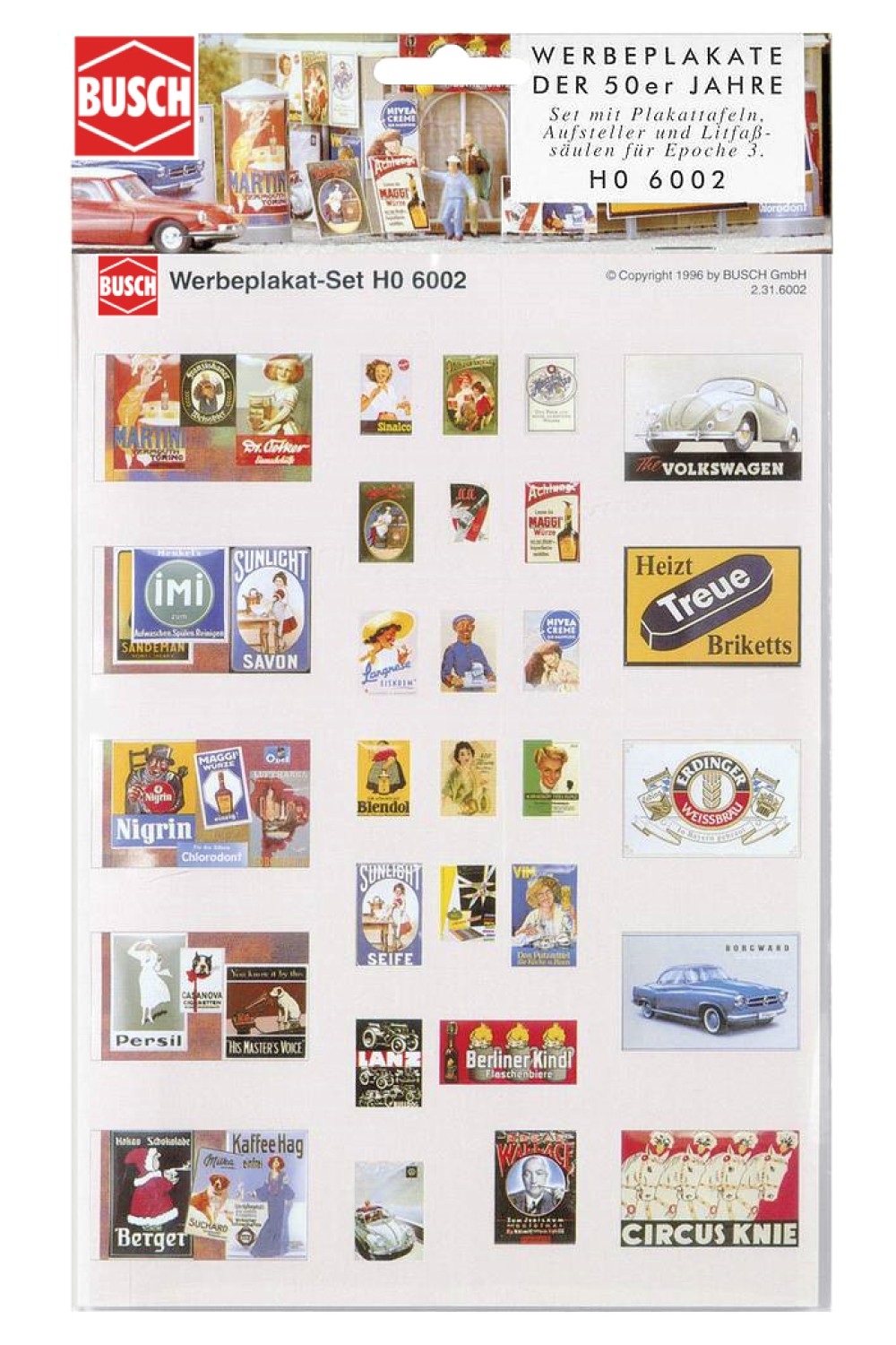 BUSCH 6002 H0 Werbeplakat-Set der Epoche 3 