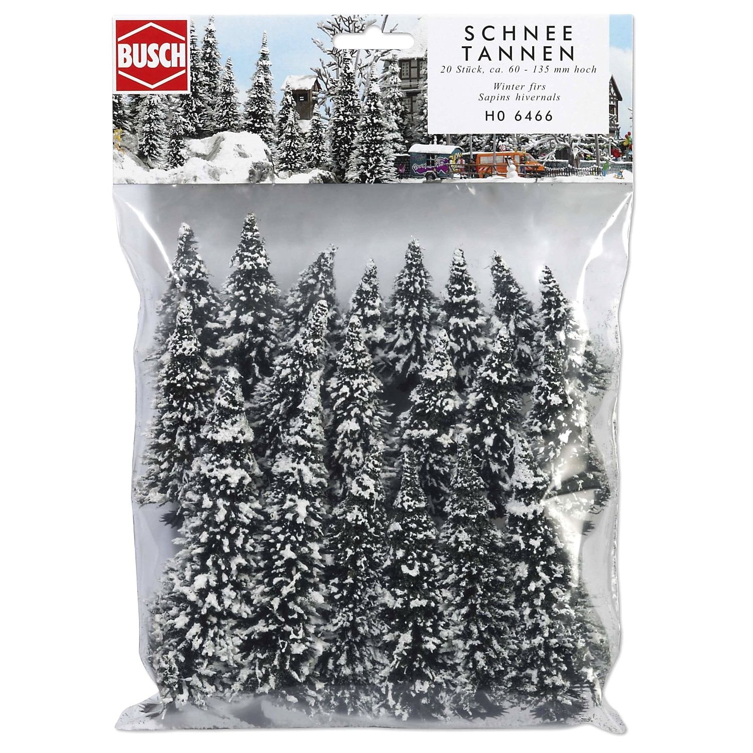 BUSCH 6466 H0 Schneetannen 20 Stück 