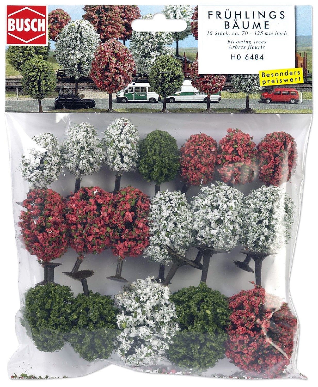 BUSCH 6484 H0 Frühlingsbäume 16 Stück 