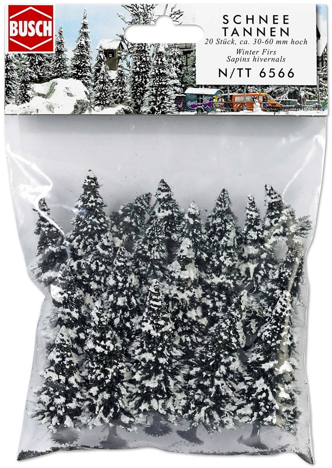 BUSCH 6566 N/TT Schneetannen 20 Stück 
