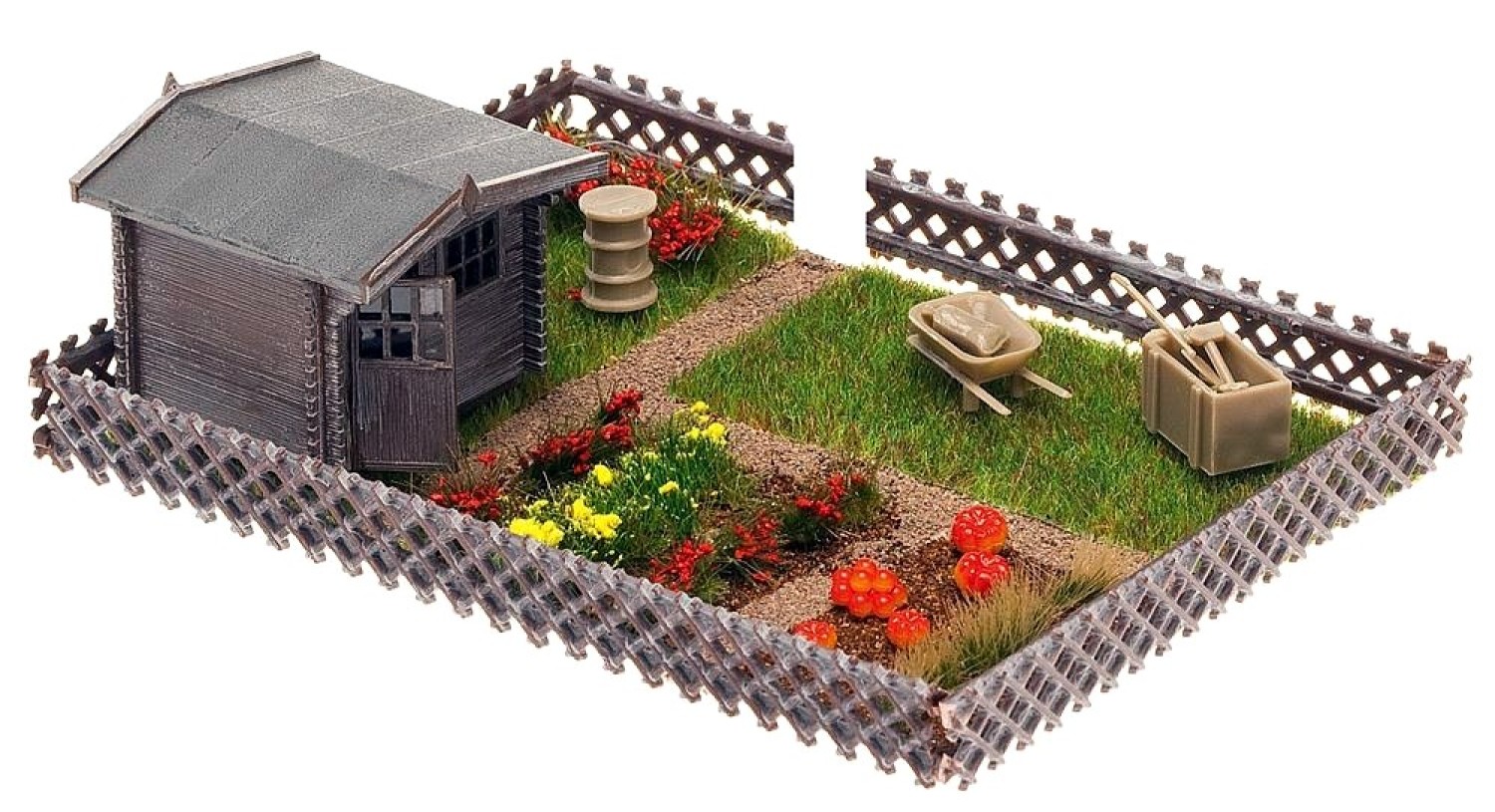 FALLER 180492 H0 Schrebergarten mit Gartenhäuschen 