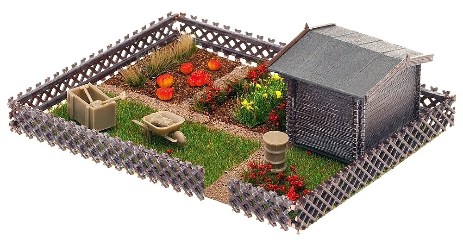 FALLER 180492 H0 Schrebergarten mit Gartenhäuschen 
