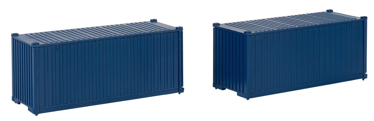 FALLER 182054 H0 20' Container, blau, 2er-Set 