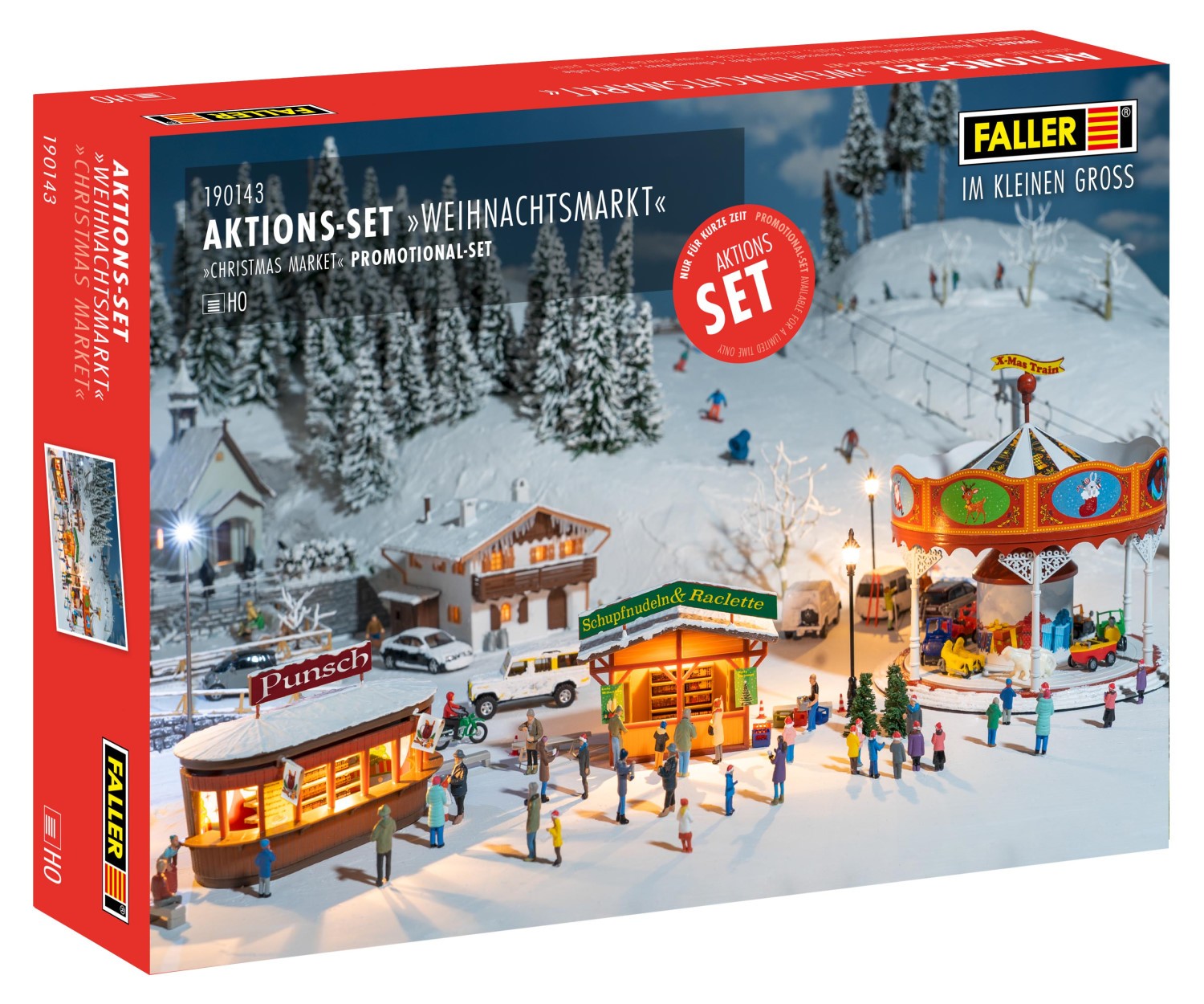 FALLER 190143 H0 Aktions-Set Weihnachtsmarkt 