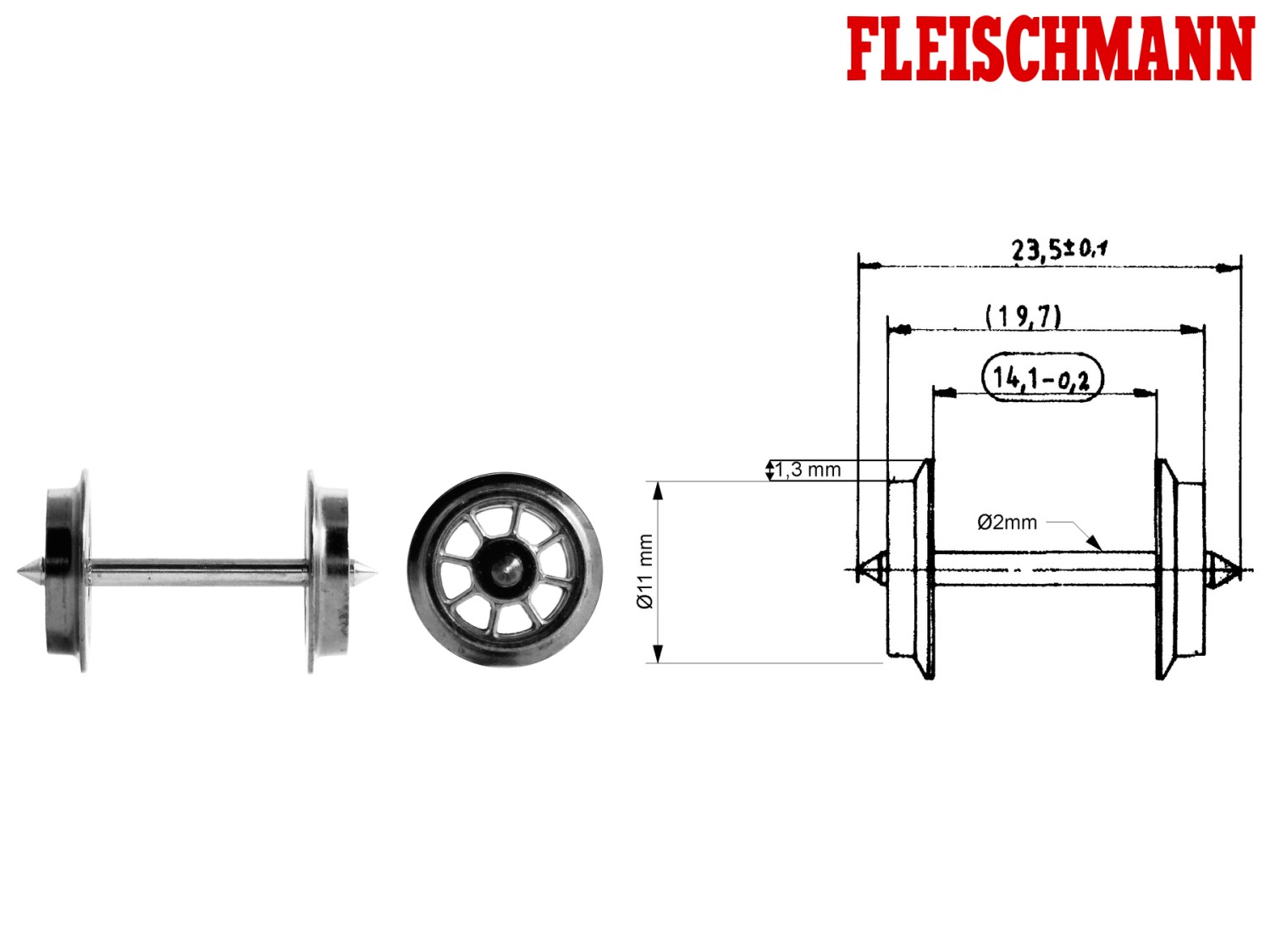 Fleischmann 6562 H0 Speichen-Radsatz AC 