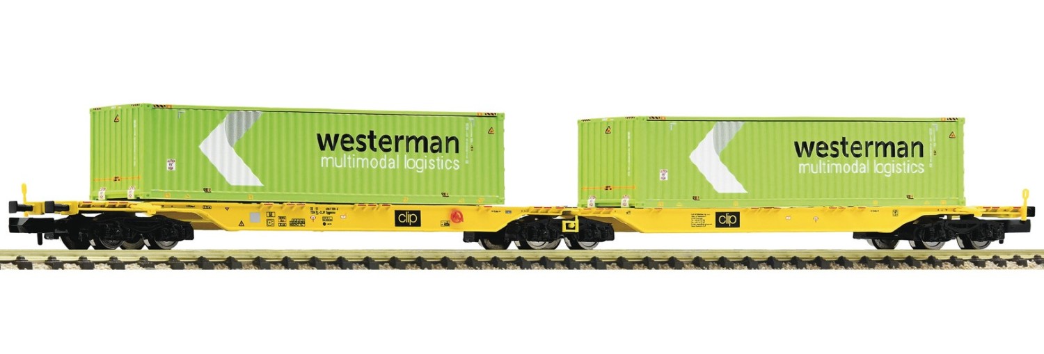 Fleischmann 825342 N Container-Doppeltragwagen, CLIP 