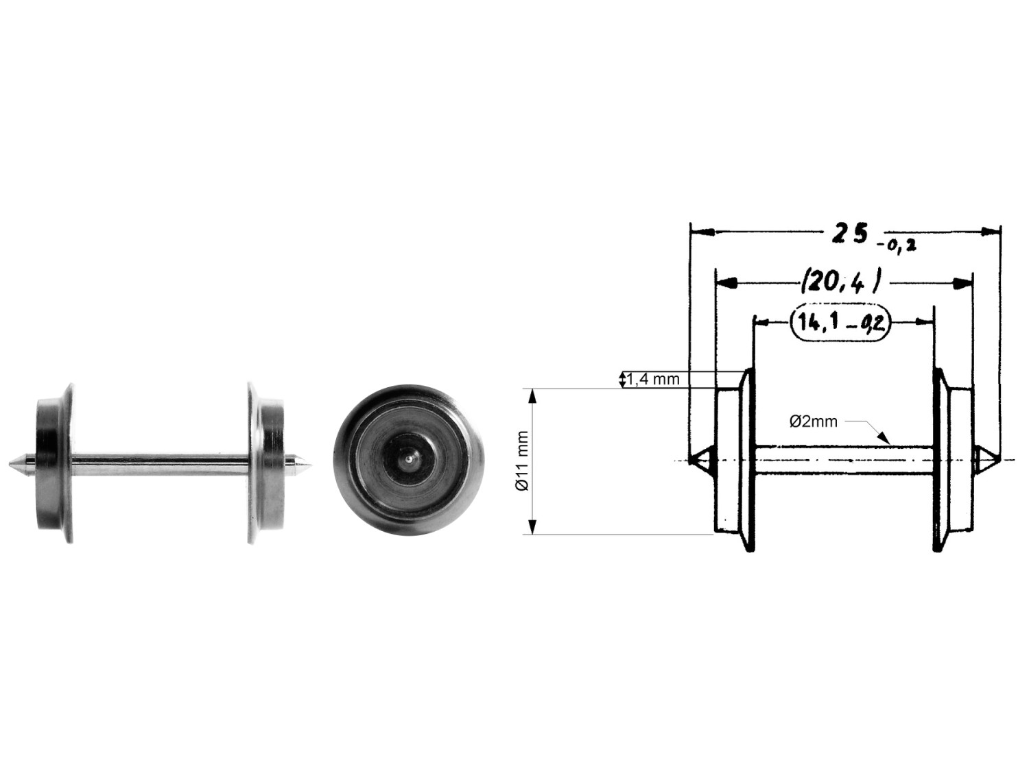 Fleischmann 6561 H0 Wechselstrom Radsatz Ø11mm 