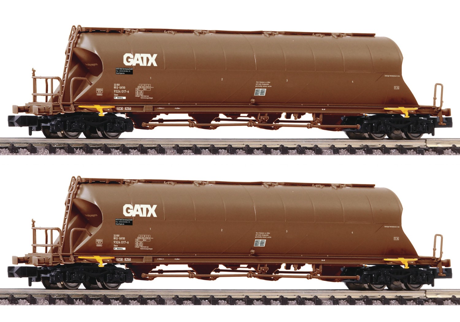 Fleischmann 849008 N Staubsilowagen, GATX 2er-Set 