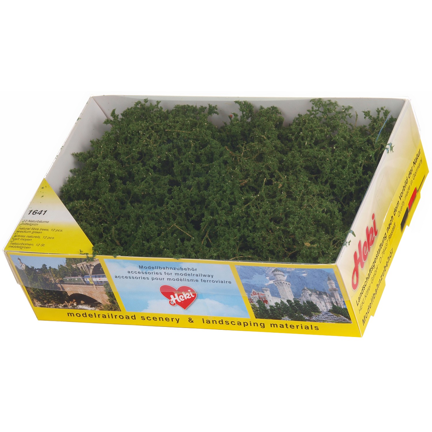 Heki 1641 H0/TT/N Naturbäume, 12 Stück mittelgrün 