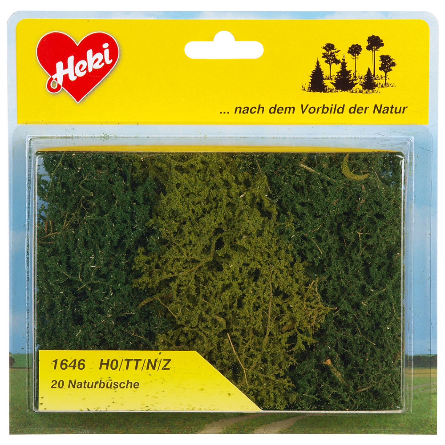 Heki 1646 H0/TT/N Naturbüsche, 20 Stück 