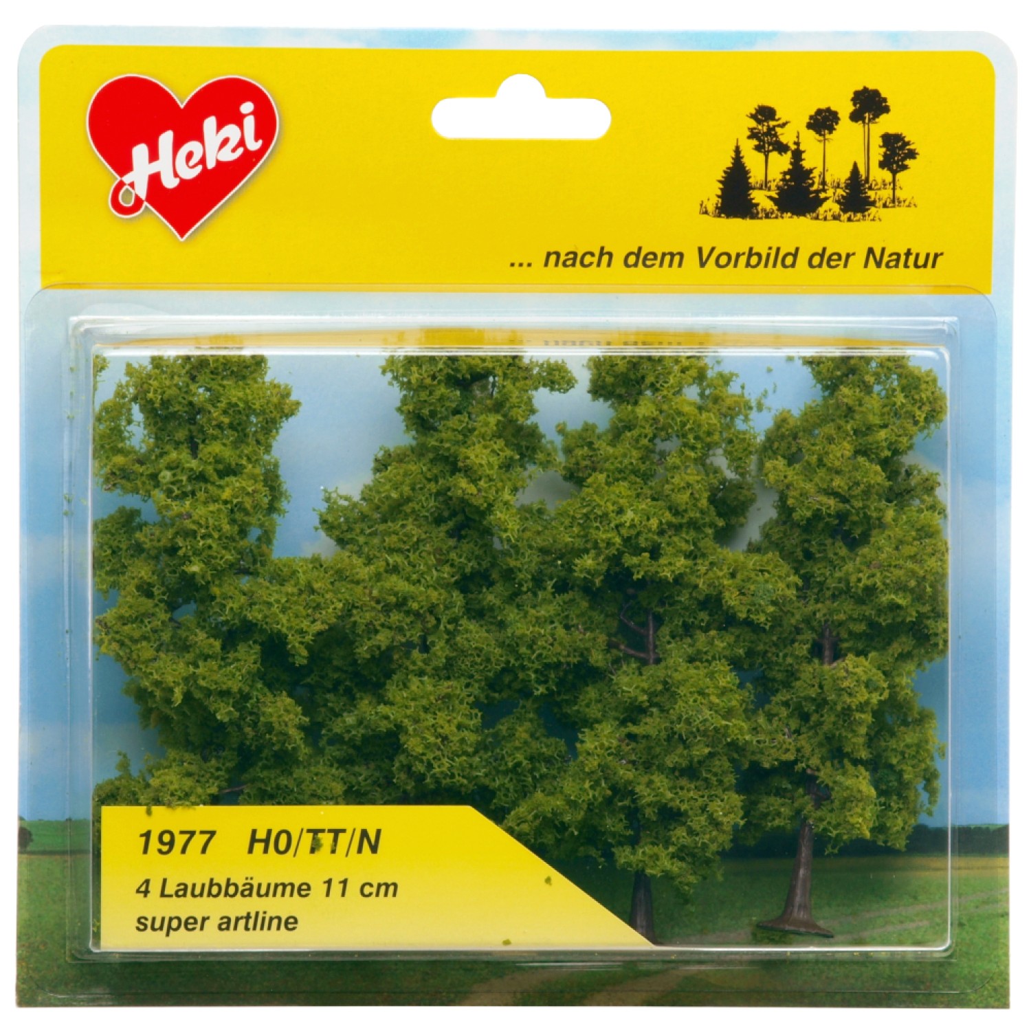 Heki 1977 H0/TT/N 4 Laubbäume 11 cm 