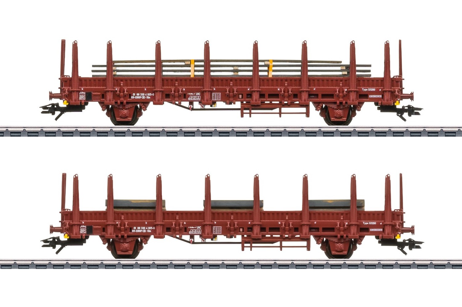 Märklin 46932 H0 Rungenwagen Kbs, SNCB 2er-Set 