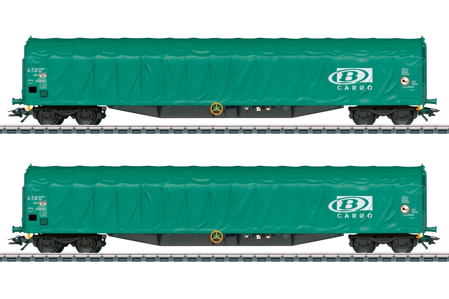 Märklin 47164 H0 Schiebeplanenwagen Rils, SNCB 2er-Set 