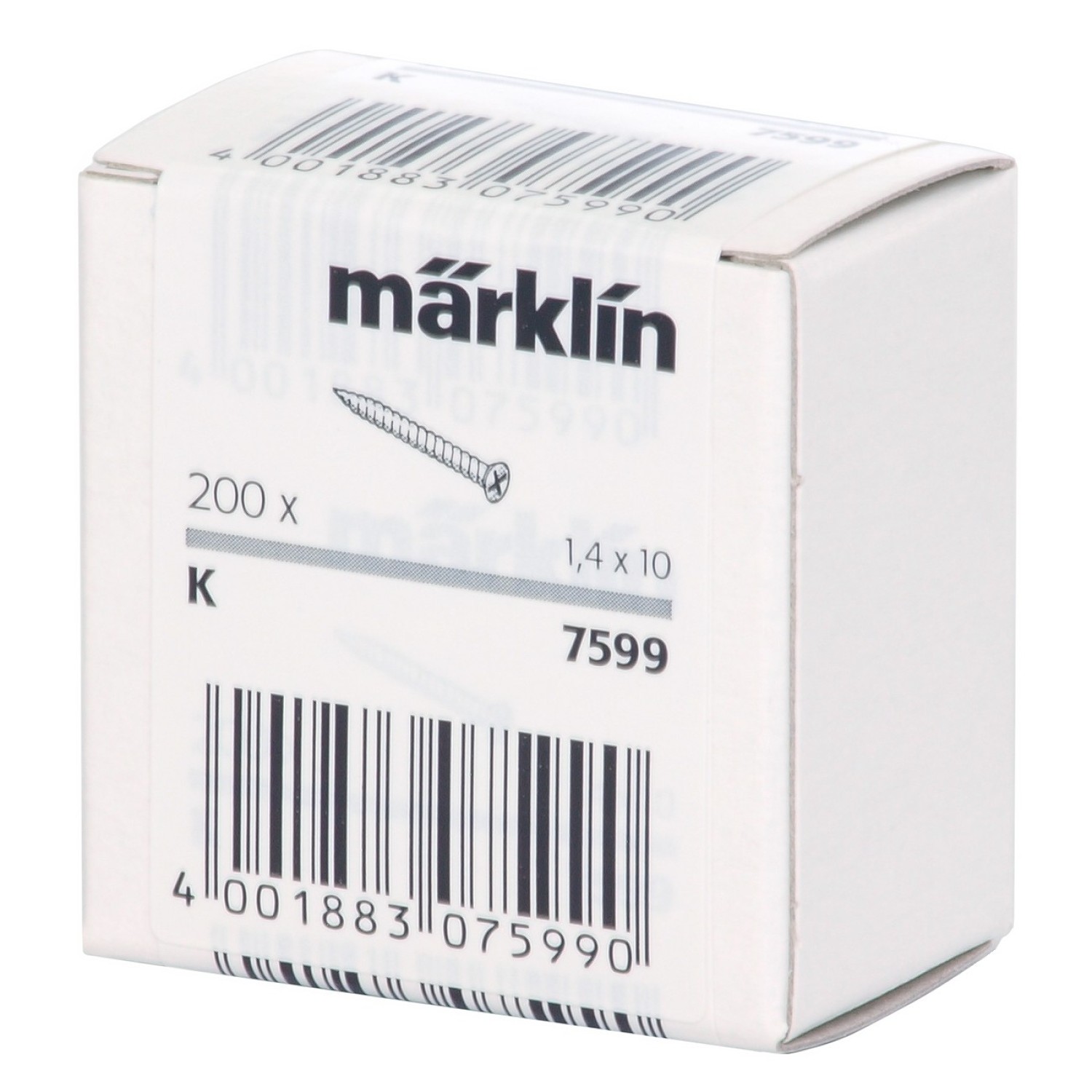 Märklin 7599 H0 K-Gleis Schrauben 1,4 x 10mm (200 Stück) 