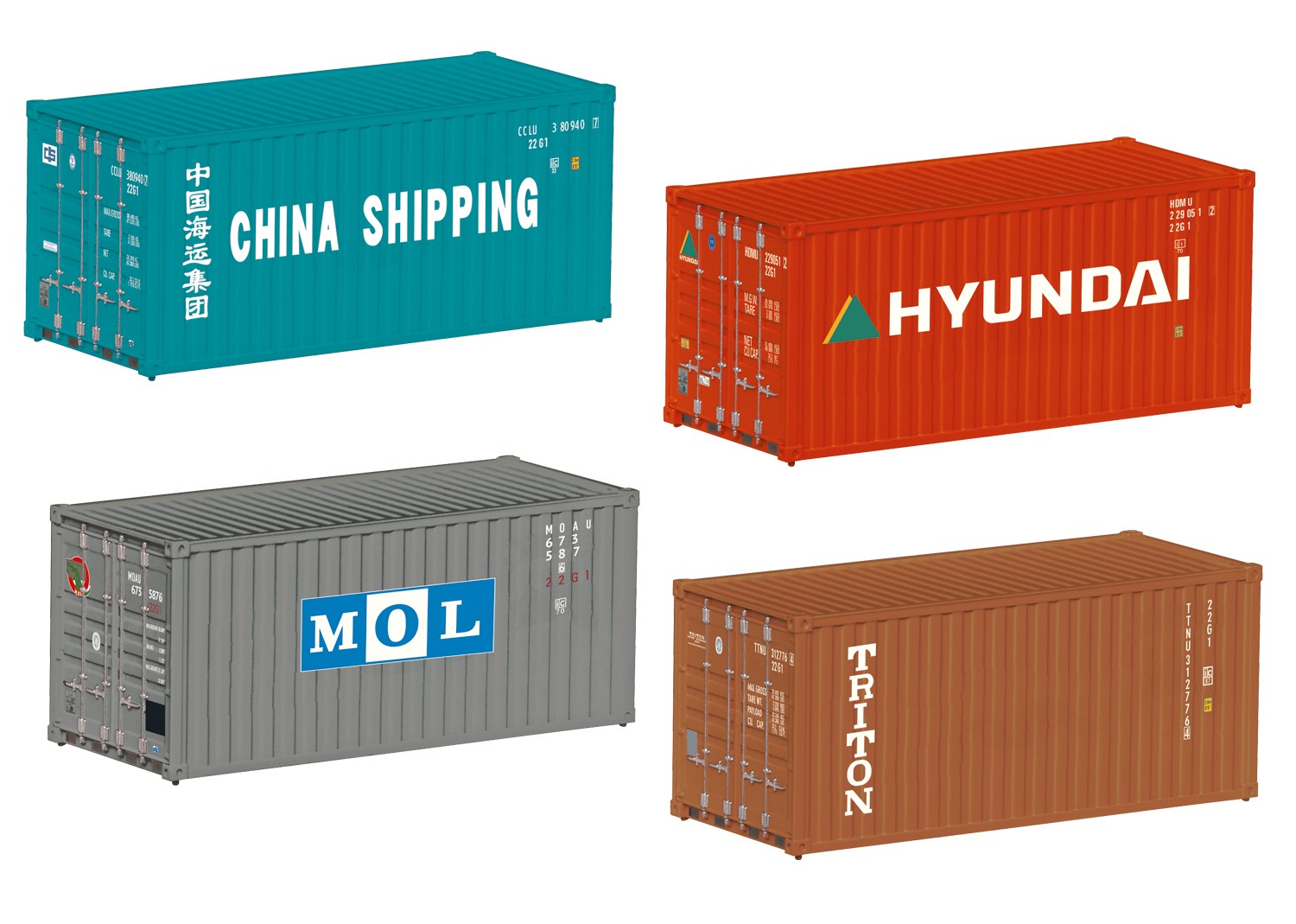 Märklin 76553 H0 Container 20ft. Fertigmodell 4er-Set 