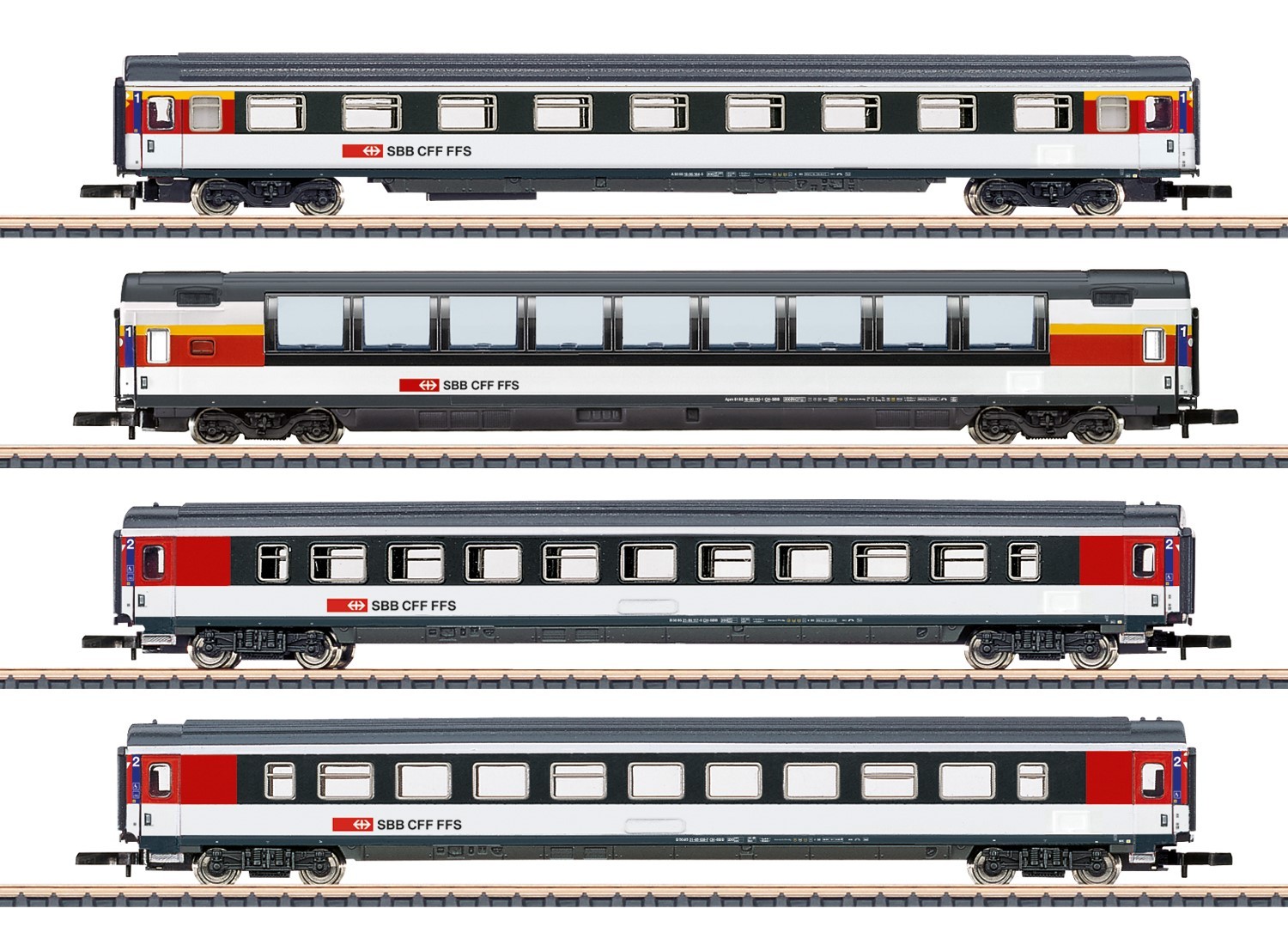 Märklin 87663 Spur Z Reisezugwagen Typ EW IV, SBB 4er-Set 