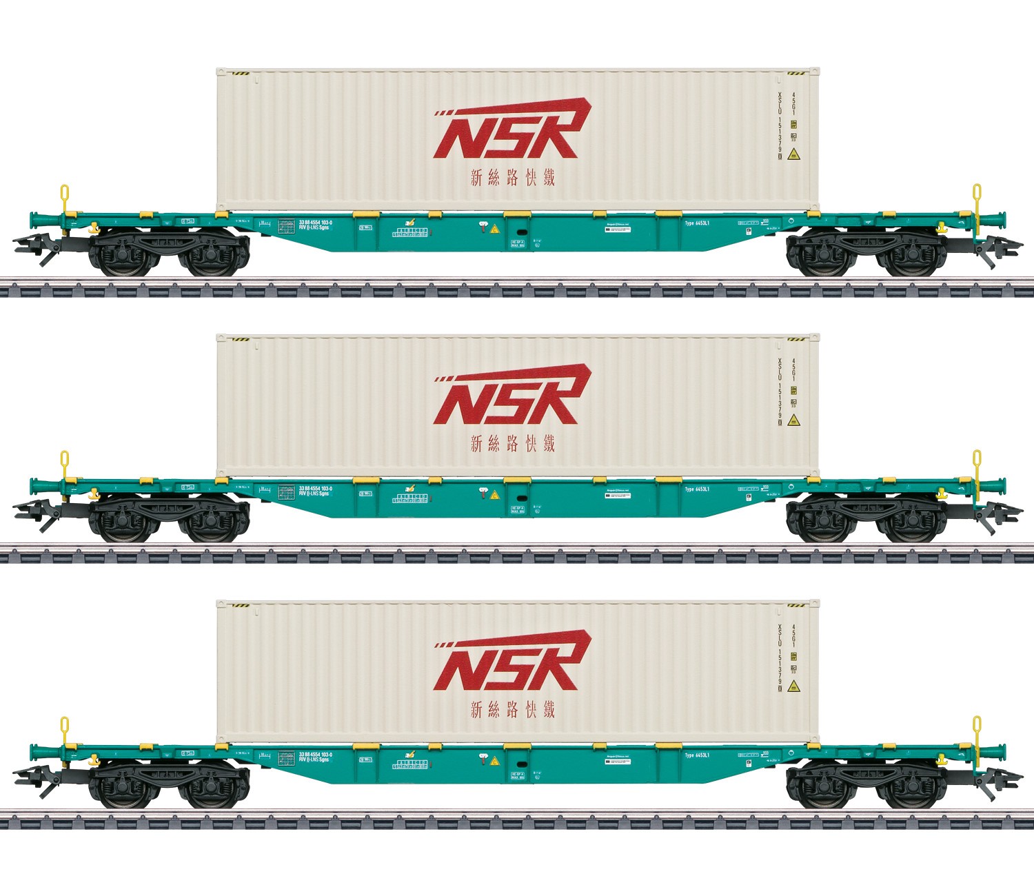 Märklin 47135 H0 Container-Tragwagen Bauart Sgns 3er-Set 