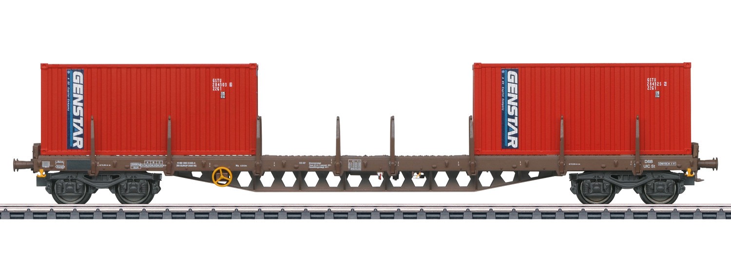 Märklin 47157 H0 Rungenwagen mit Containern, DSB 