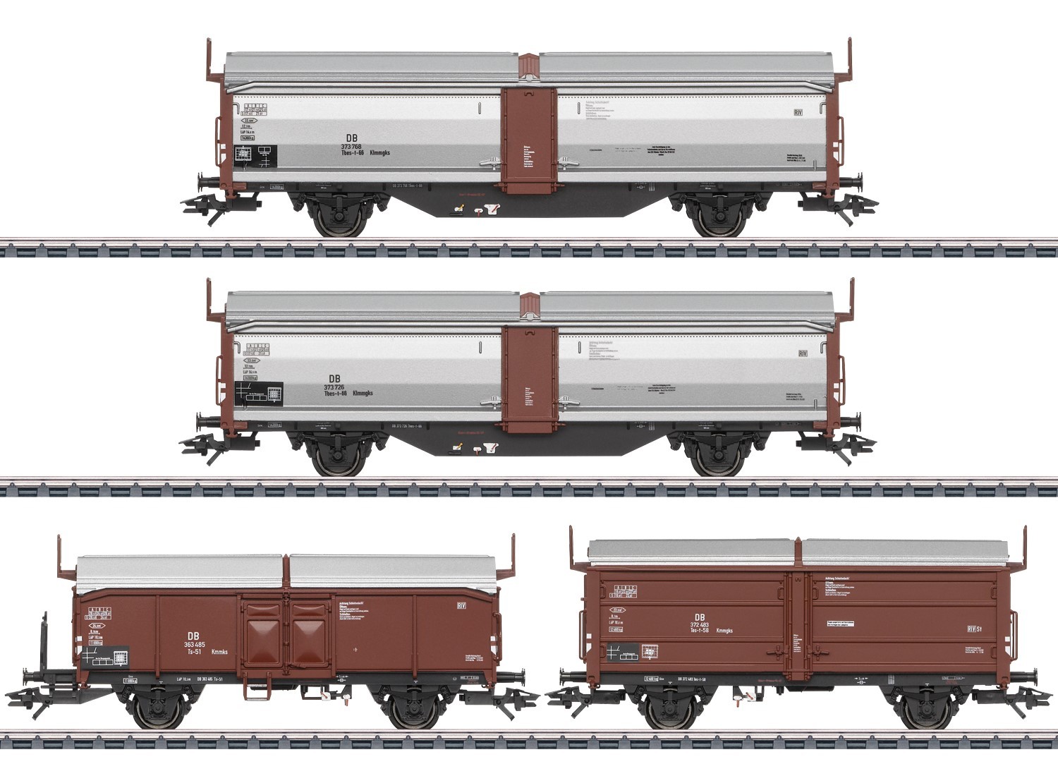 Märklin 47301 H0 Schiebedach-/ Schiebewandwagen, DB 4er-Set 