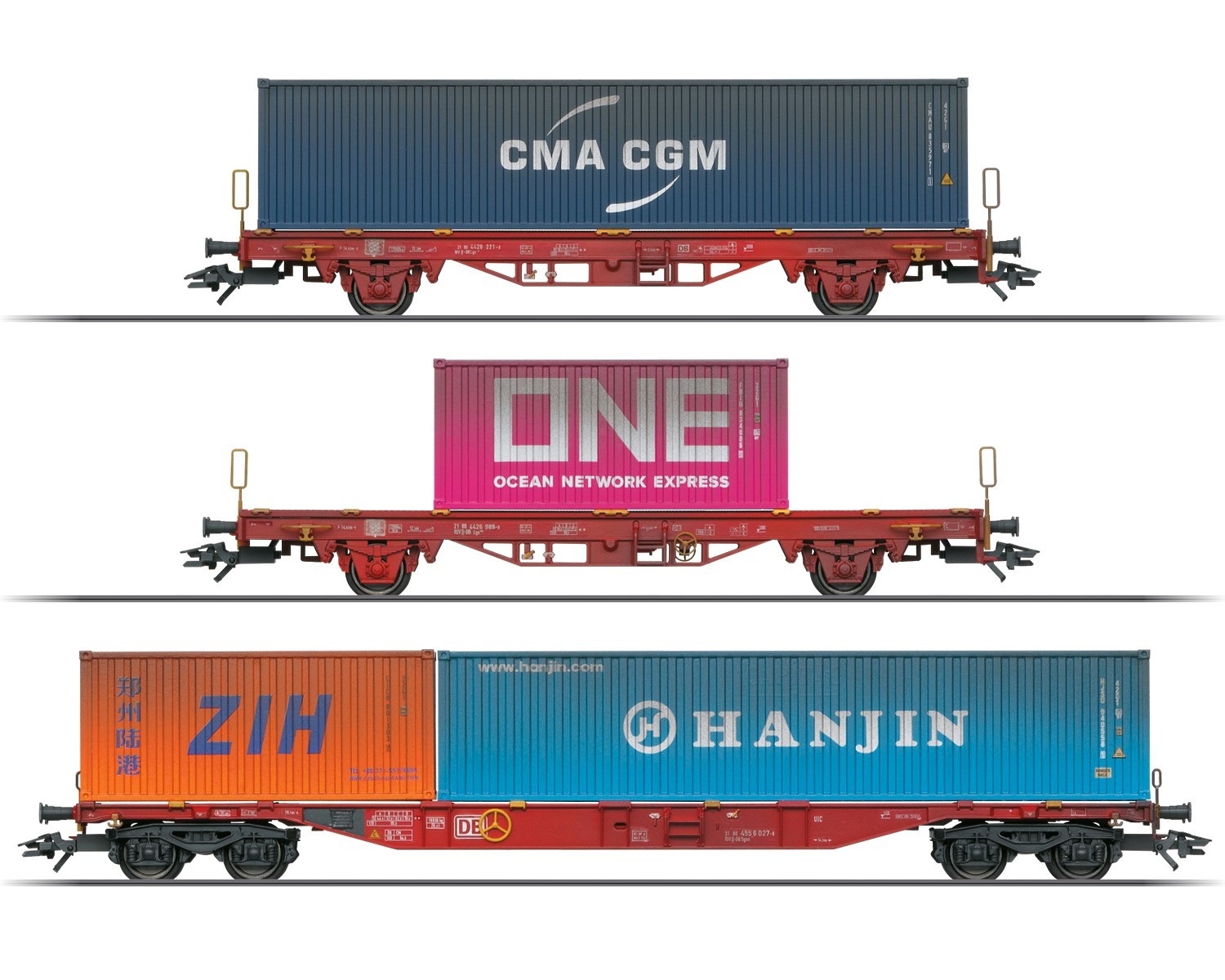 Märklin 47580 H0 Container-Tragwagen Lgs 580 DB AG 3er-Set 