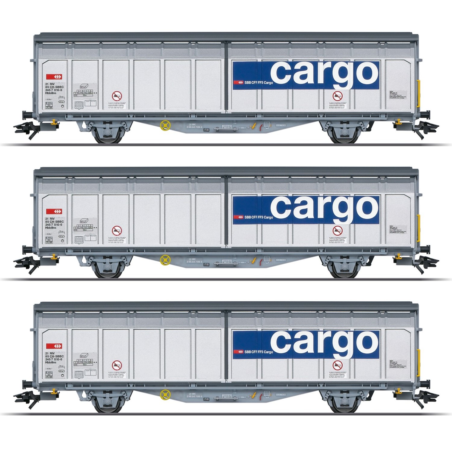 Märklin 48015 H0 Schiebewandwagen Hbbillns SBB 3er-Set 