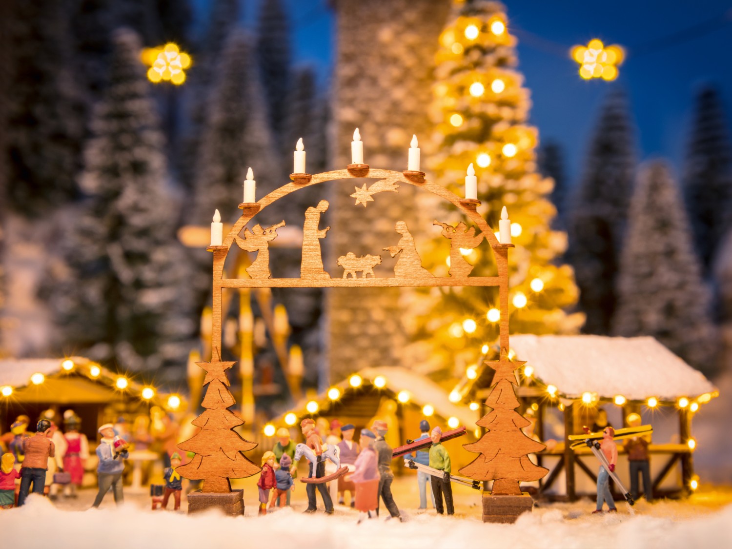 NOCH 14391 H0 Weihnachtsmarkt-Eingangsbogen 
