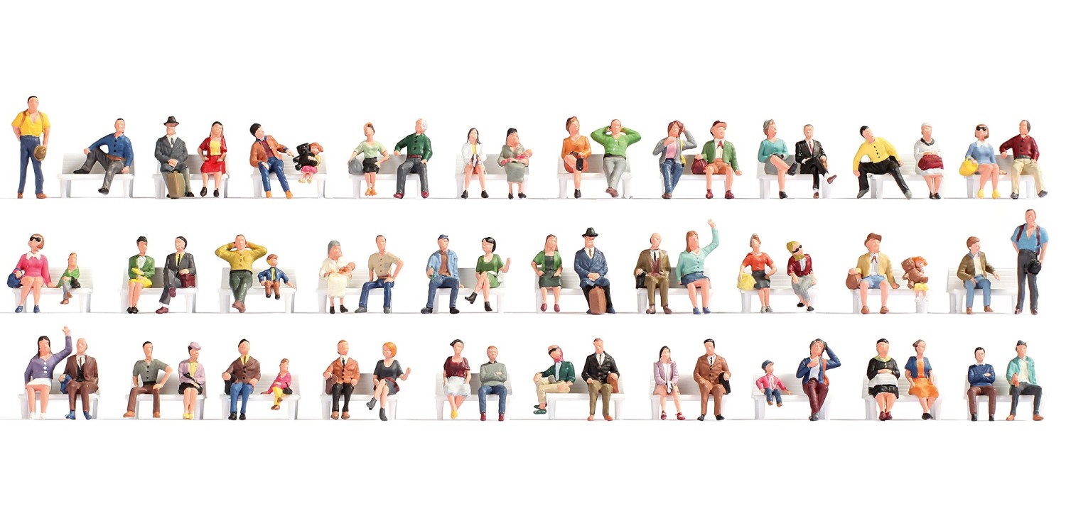 NOCH 16071 H0 Mega-Spar-Set Sitzende 60 Figuren 