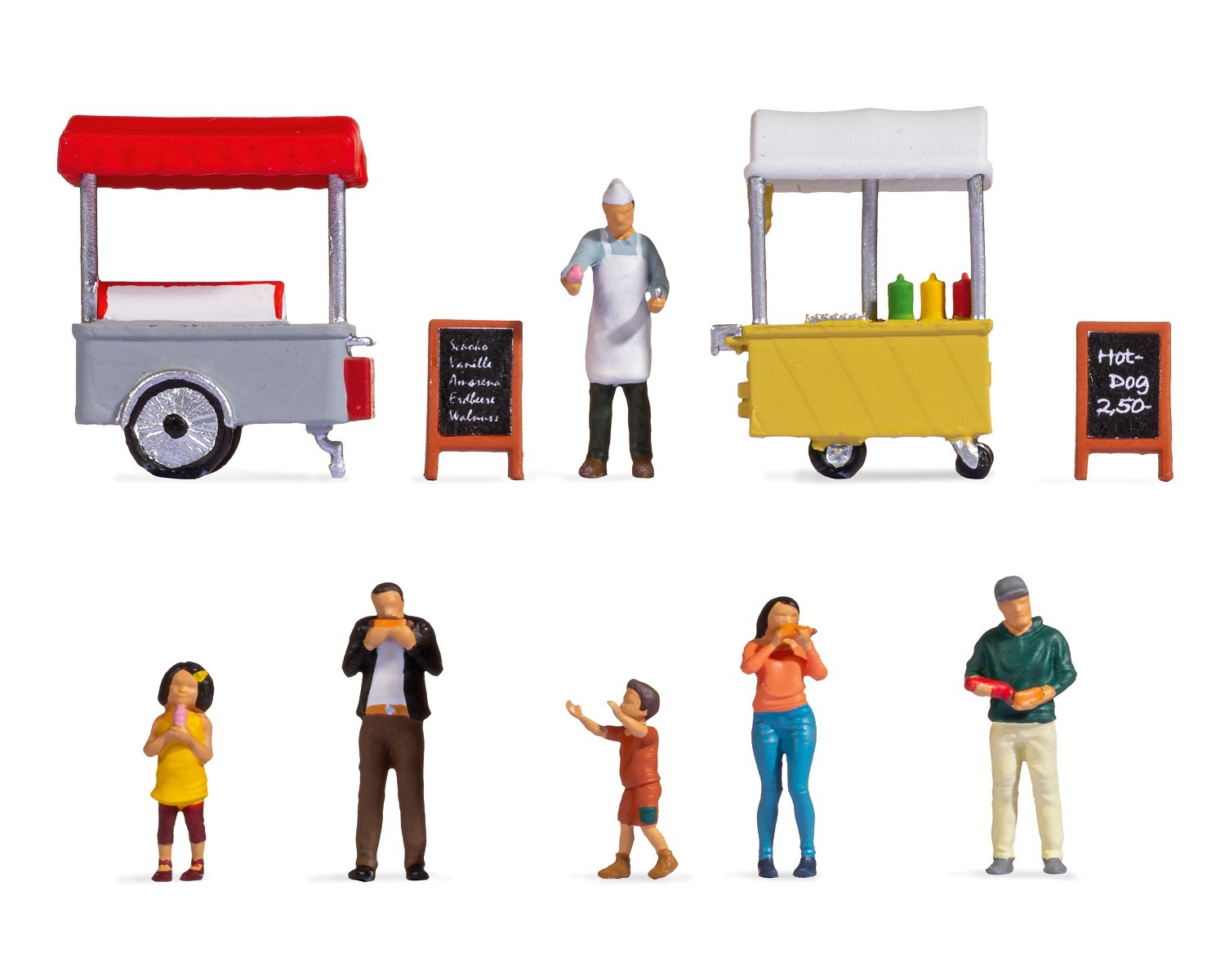 NOCH 16229 H0 Figuren-Themenwelt Eis- und Hotdog-Wagen 