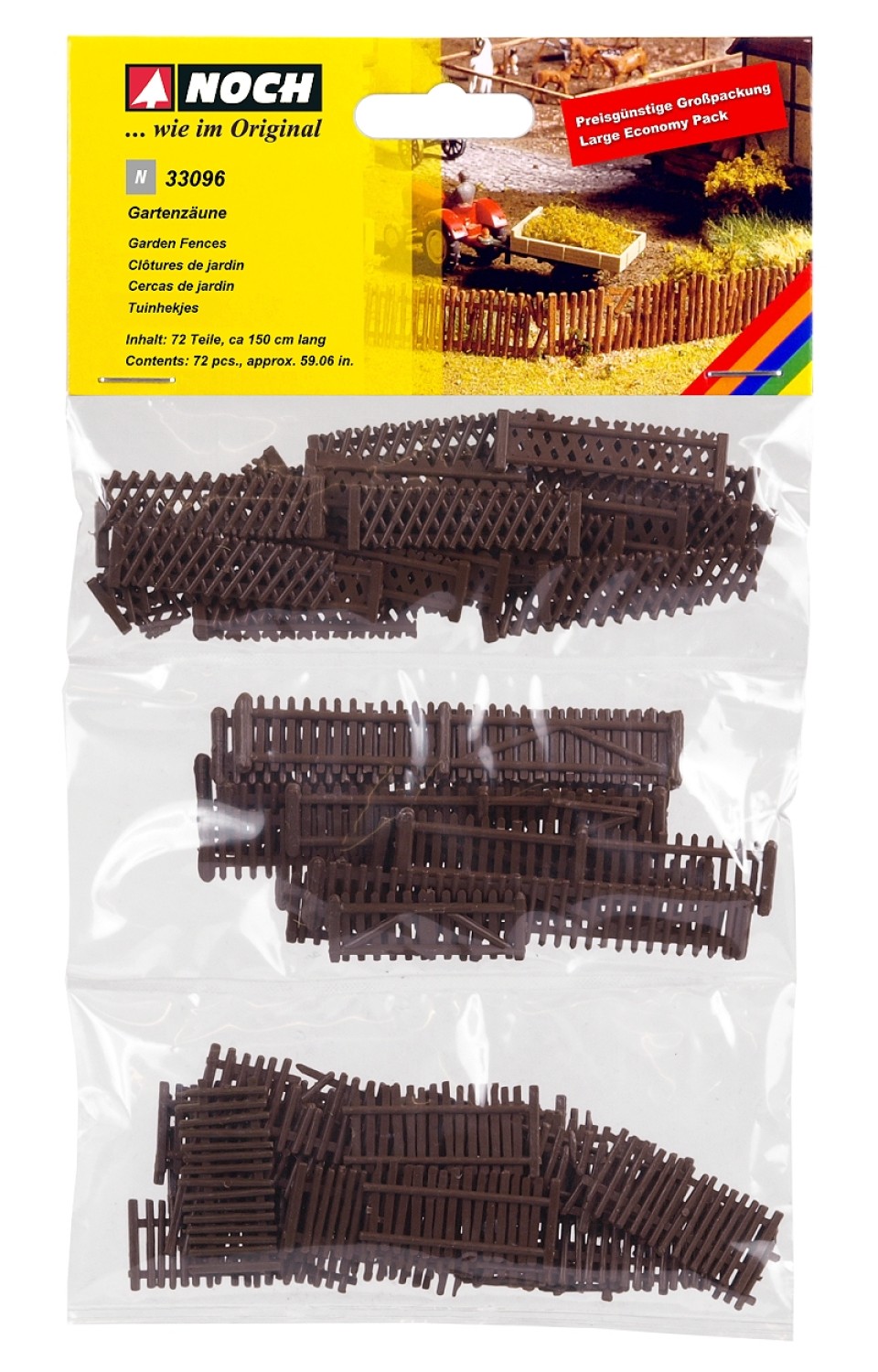 NOCH 33096 N Großpackung Gartenzäune 