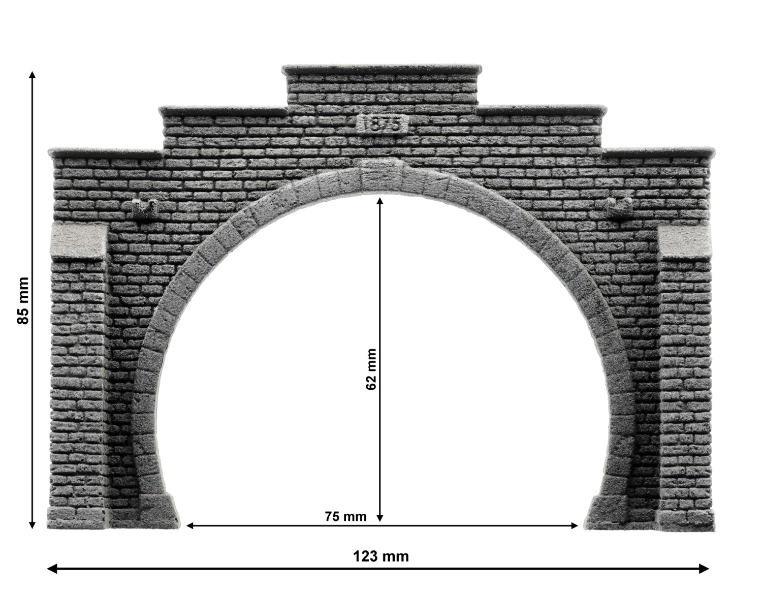 NOCH 34852 N Tunnel-Portal 2-gleisig, 12,3 x 8,5 cm 