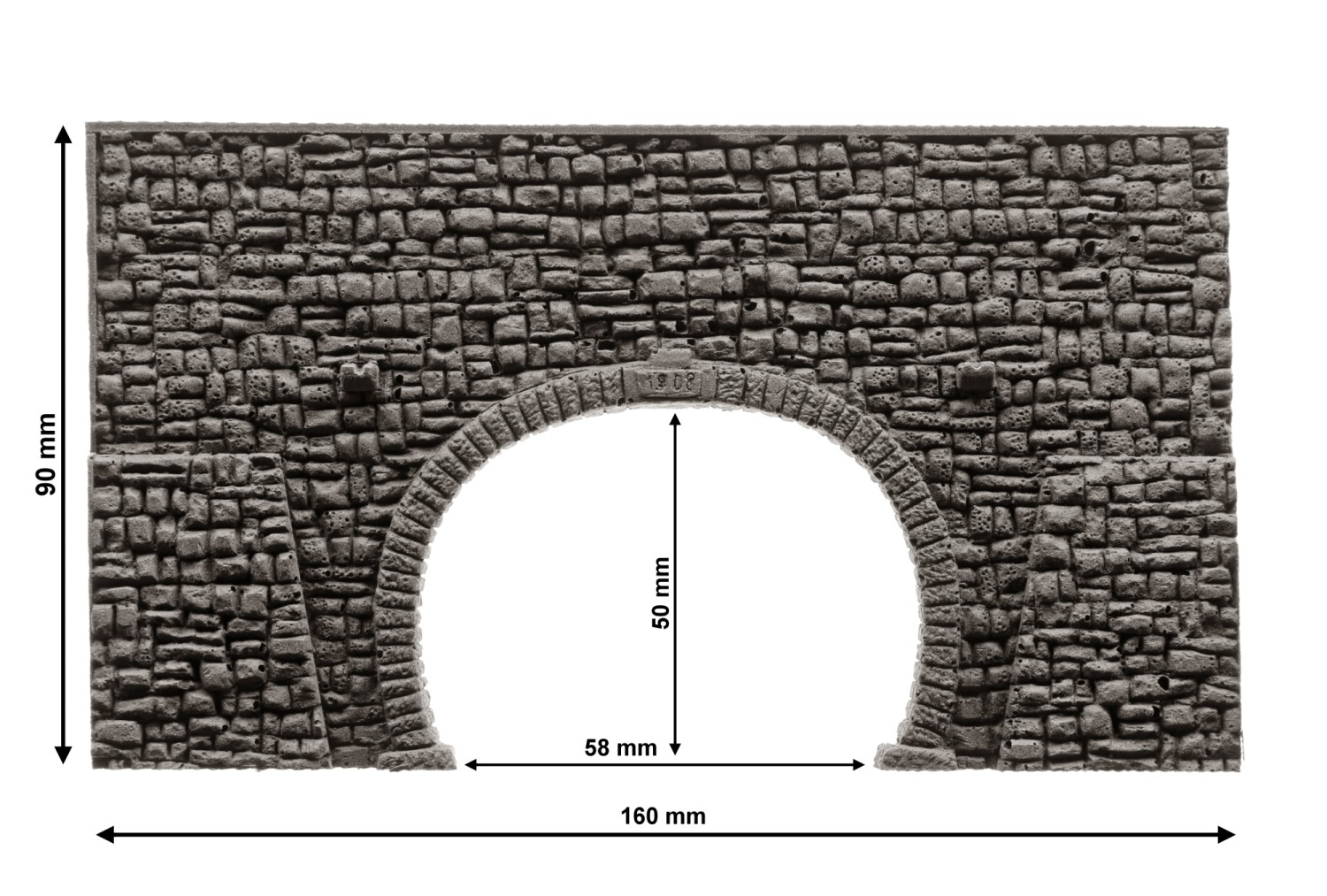NOCH 34938 N Tunnel-Portal 2-gleisig, 16 x 9 cm 