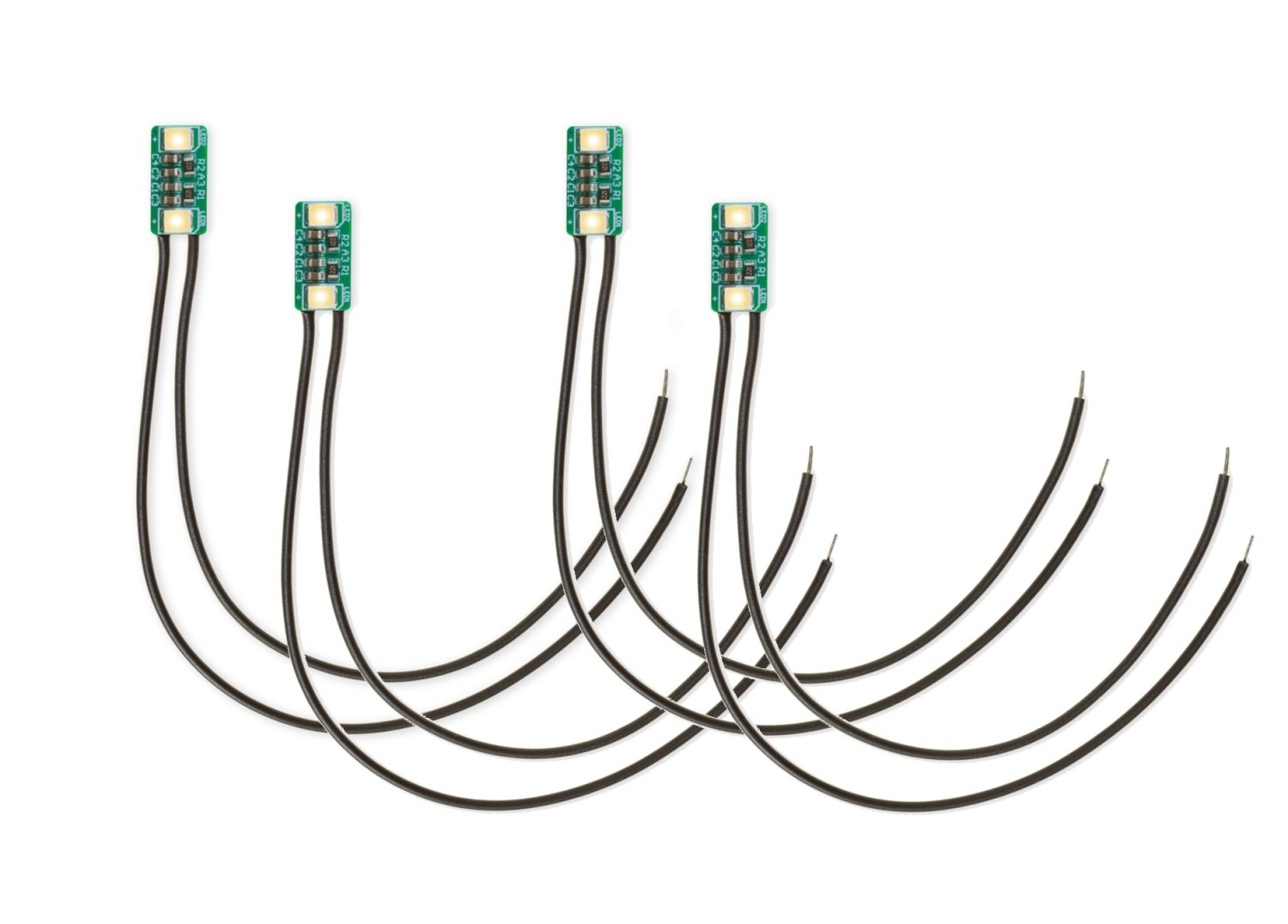 NOCH 51280 micro-rooms Doppel-LED, kalt-weiß (4 Stück) 