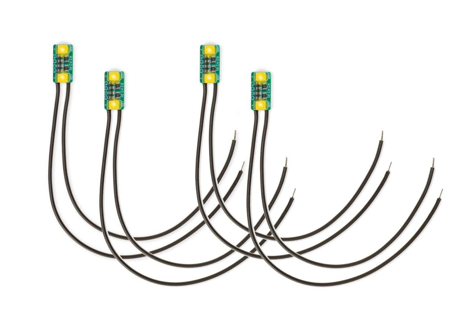 NOCH 51285 micro-rooms Doppel-LED, warm-weiß (4 Stück) 