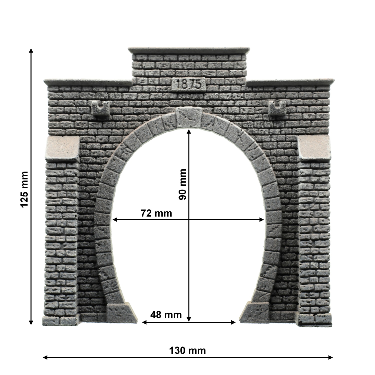 NOCH 58051 H0 Tunnel-Portal 1-gleisig, 13 x 12,5 cm 