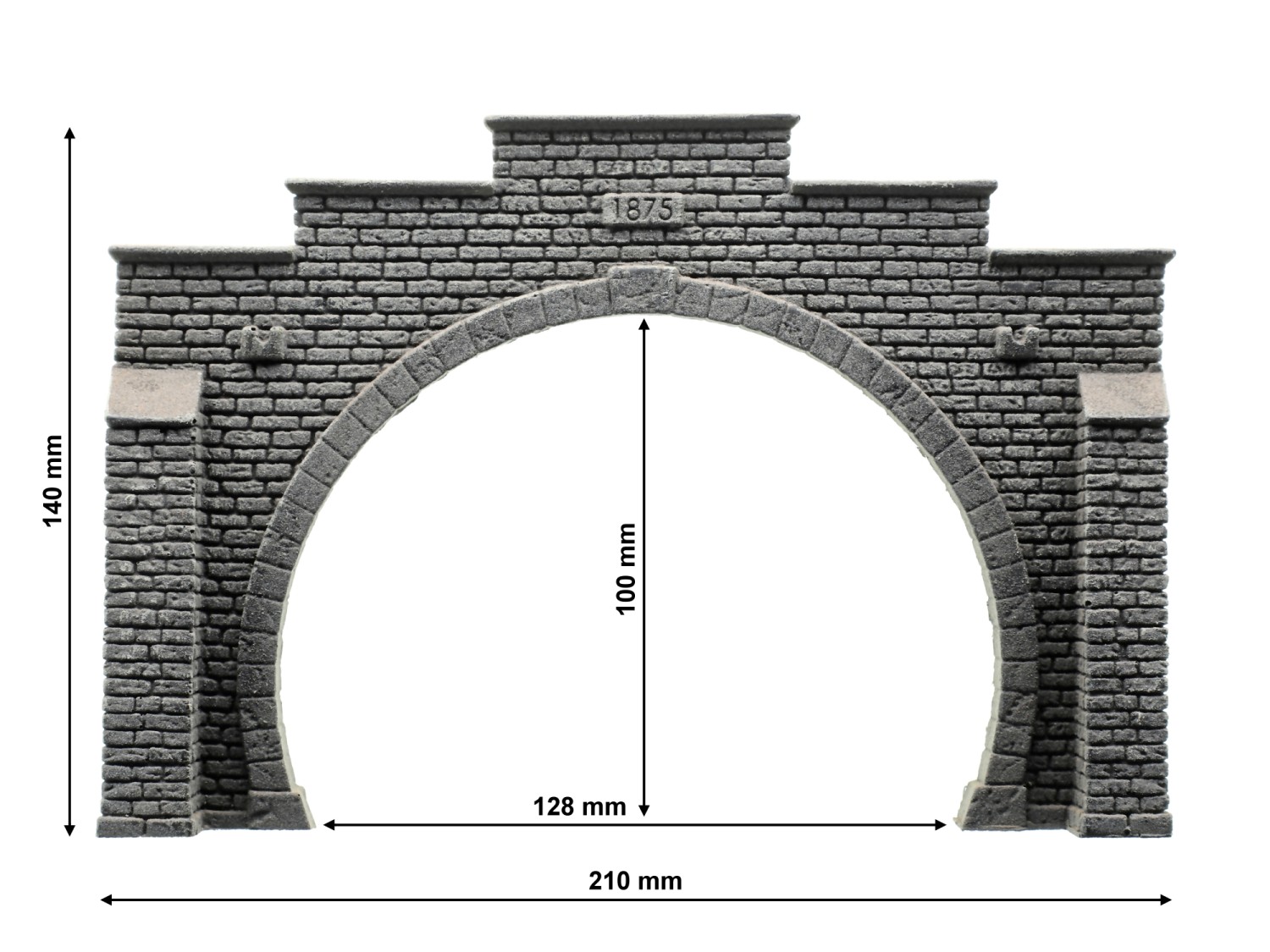 NOCH 58052 H0 Tunnel-Portal 2-gleisig, 21 x 14 cm 