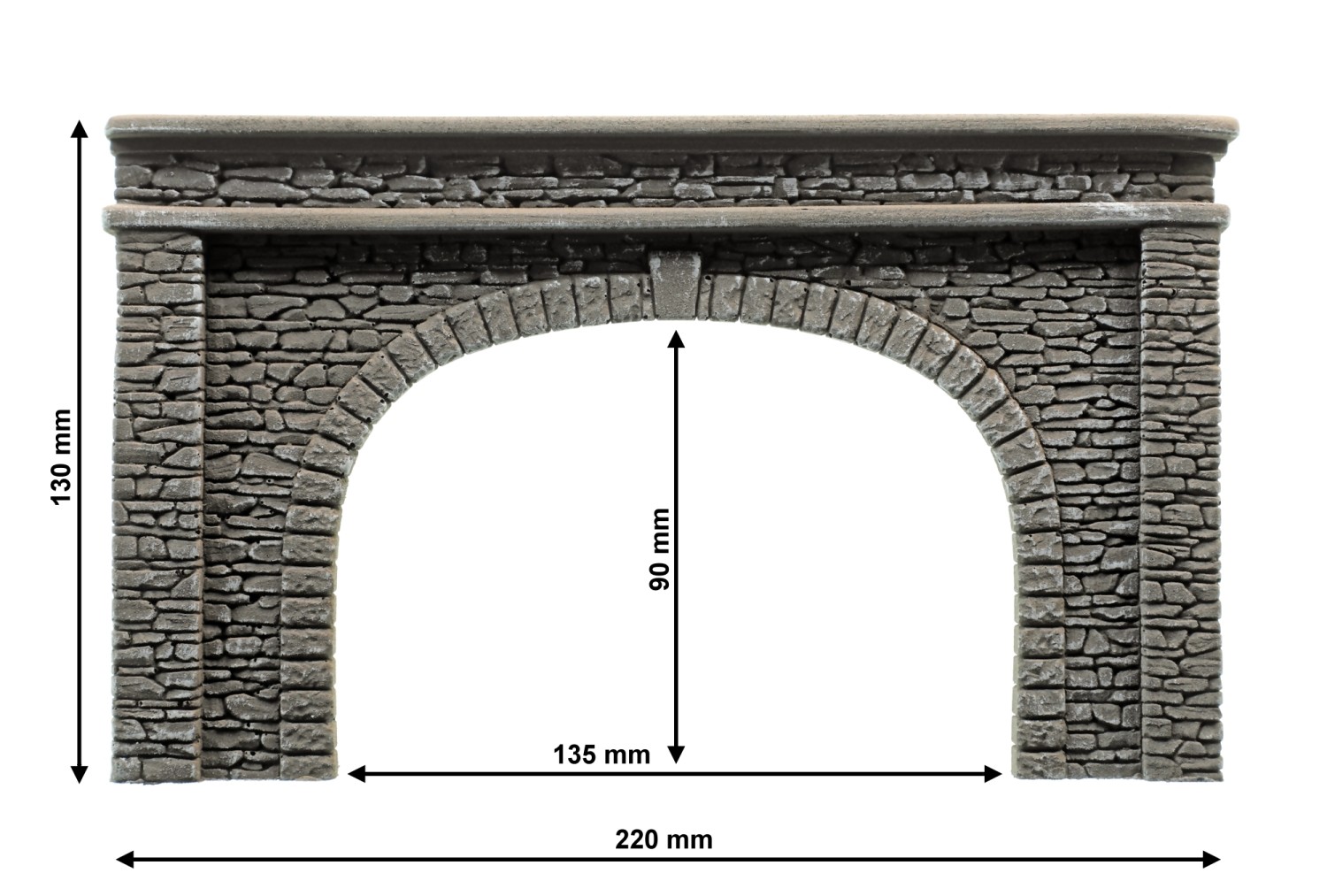 NOCH 58062 H0 Tunnel-Portal 2-gleisig, 22 x 13 cm 