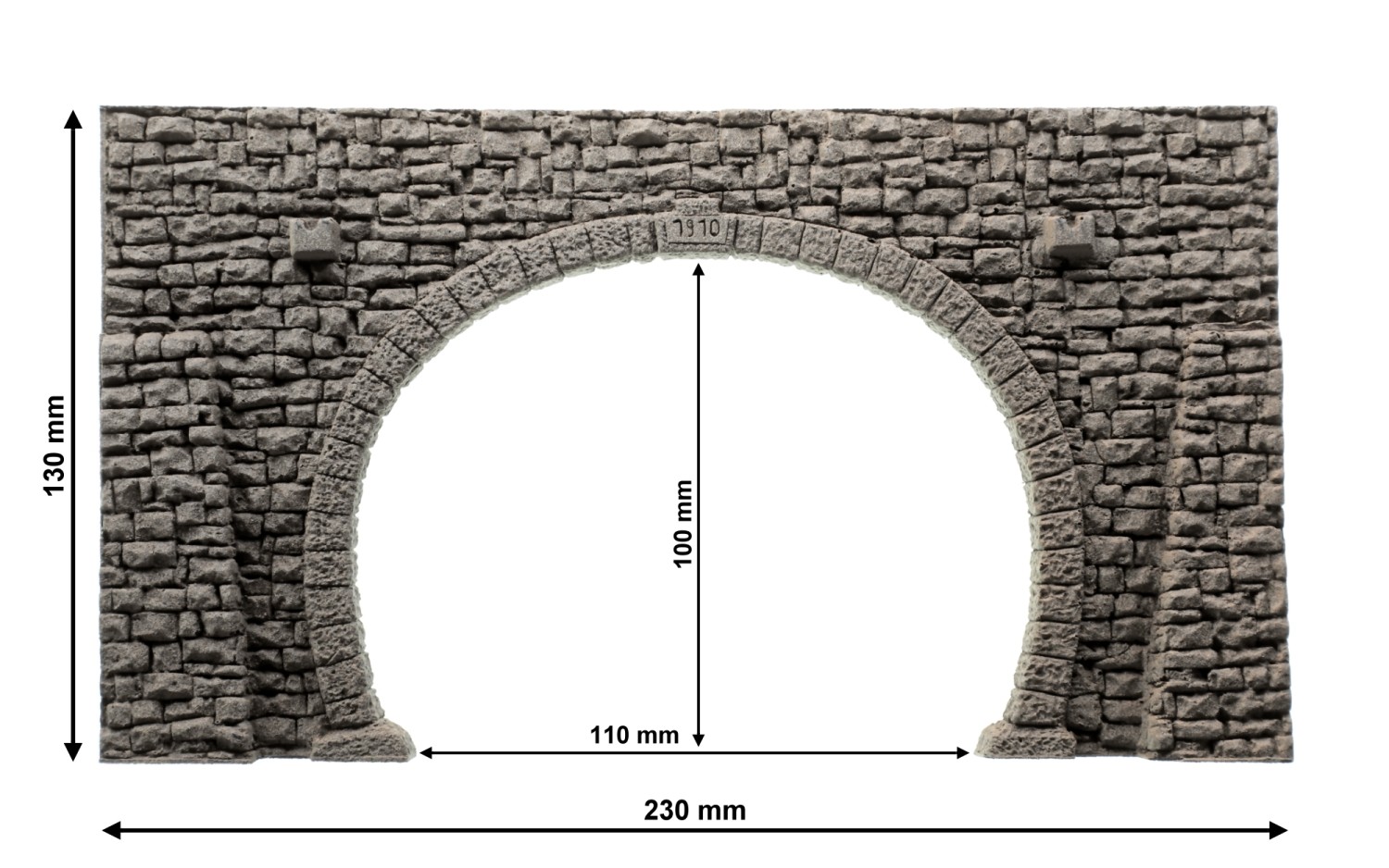 NOCH 58248 H0 Tunnel-Portal 2-gleisig, 23,5 x 13 cm 