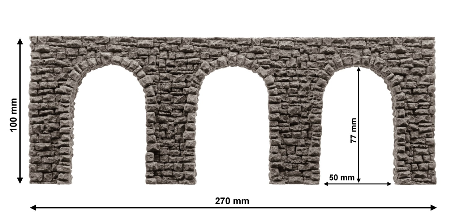 NOCH 58260 H0 Arkadenmauer offen, 27 x 10 cm 