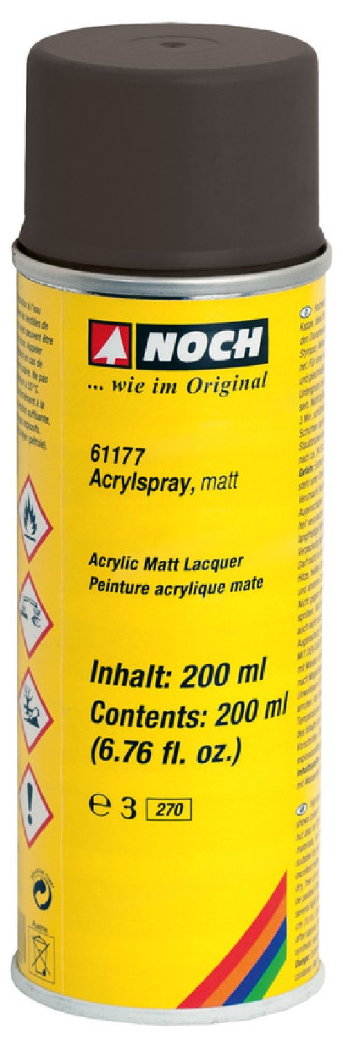 NOCH 61177 Acrylspray matt, schwarz 200 ml 
