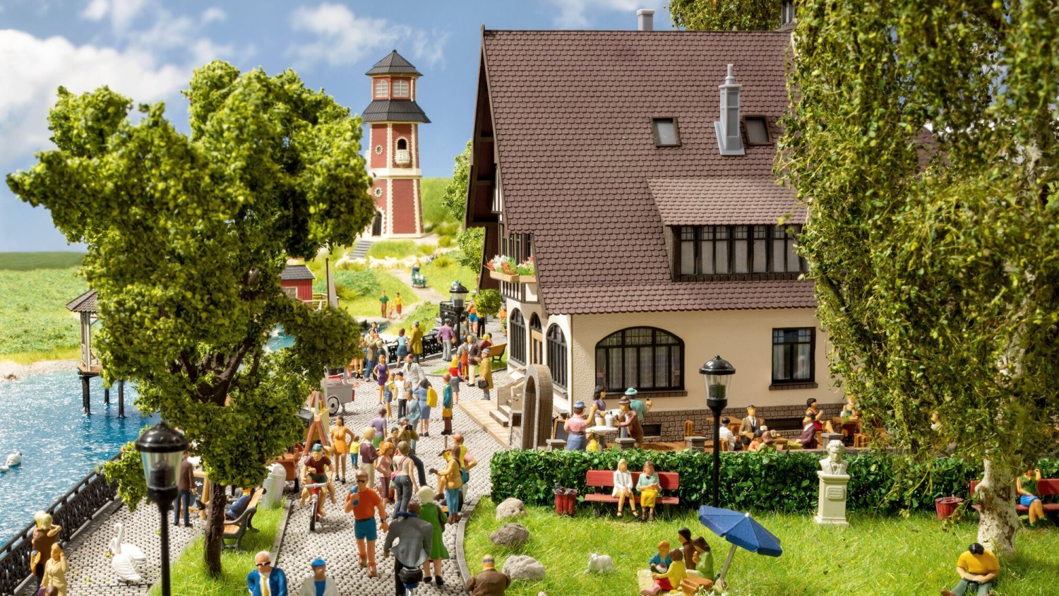 NOCH 66401 H0 Wirtshaus mit Biergarten 