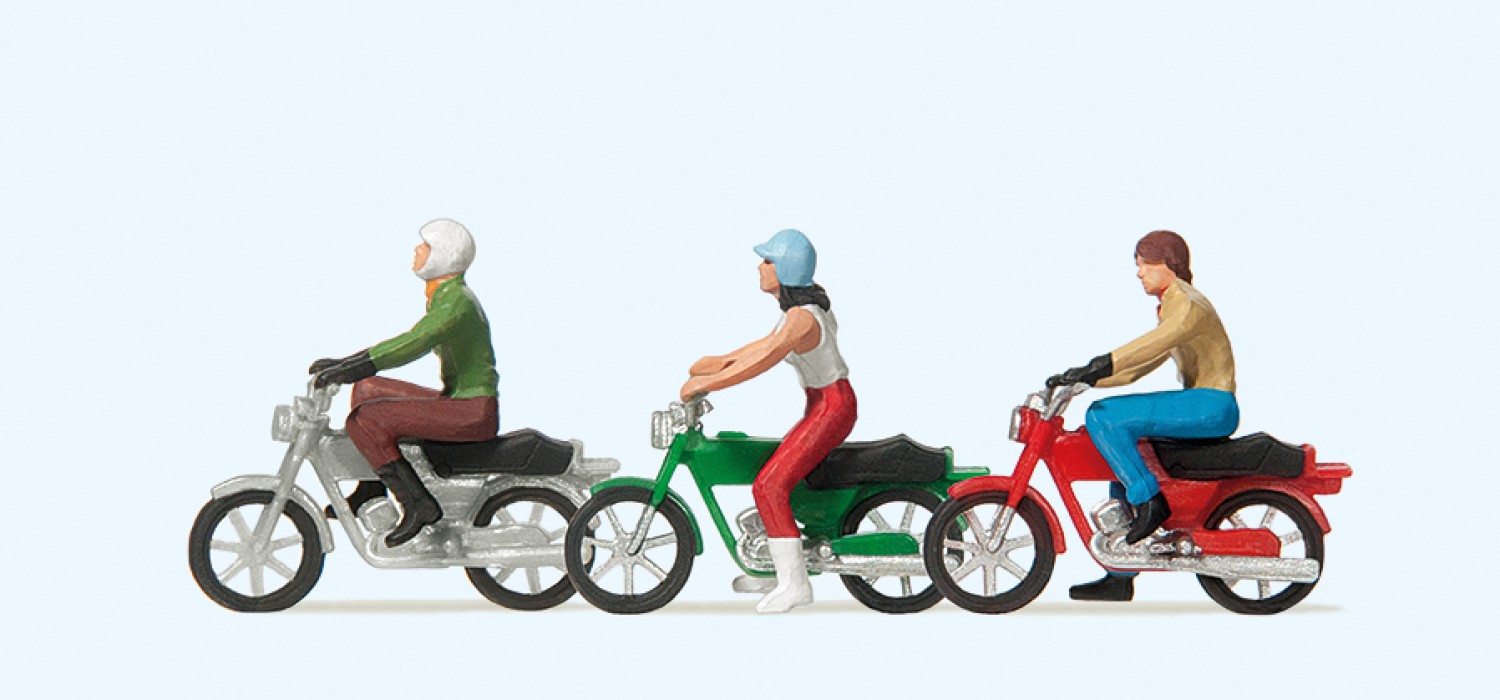 Preiser 10126 H0 Mokickfahrer 