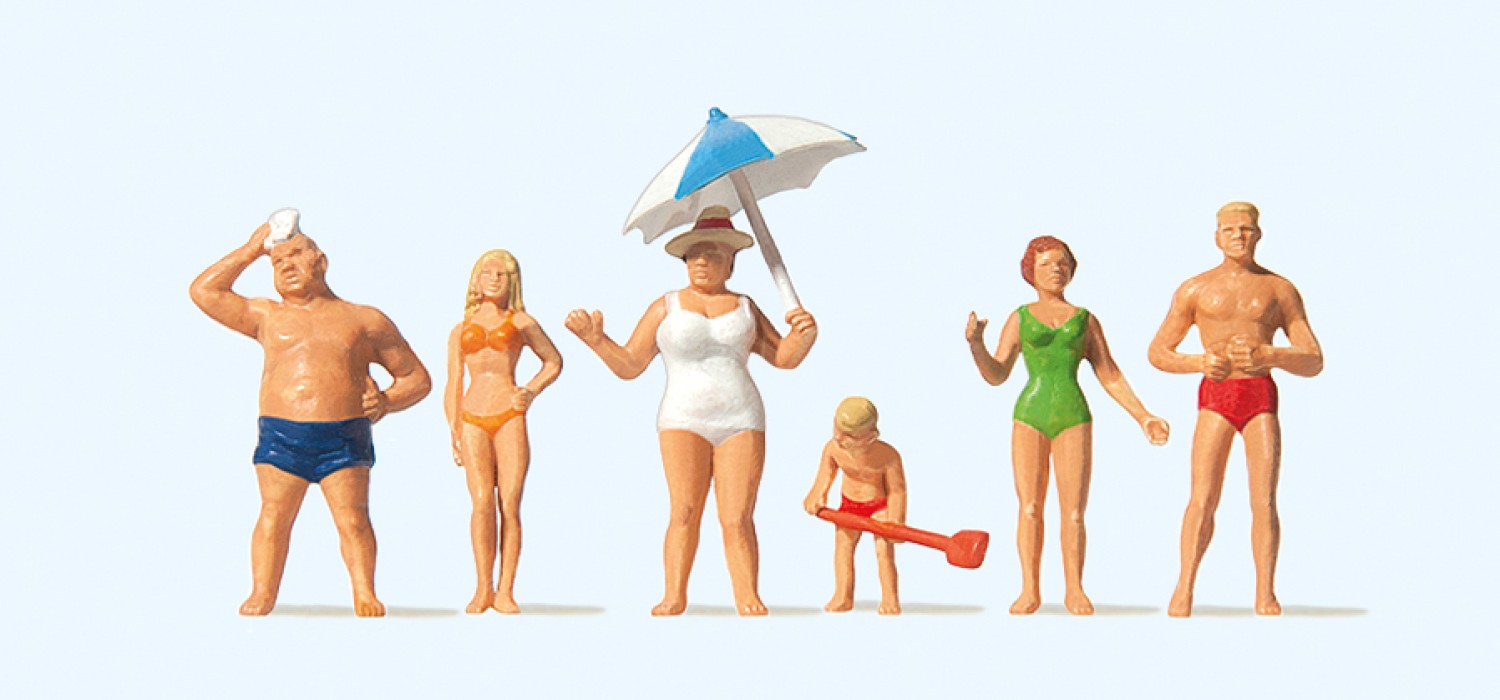 Preiser 10283 H0 Familie Krause am Strand in Badekleidung 