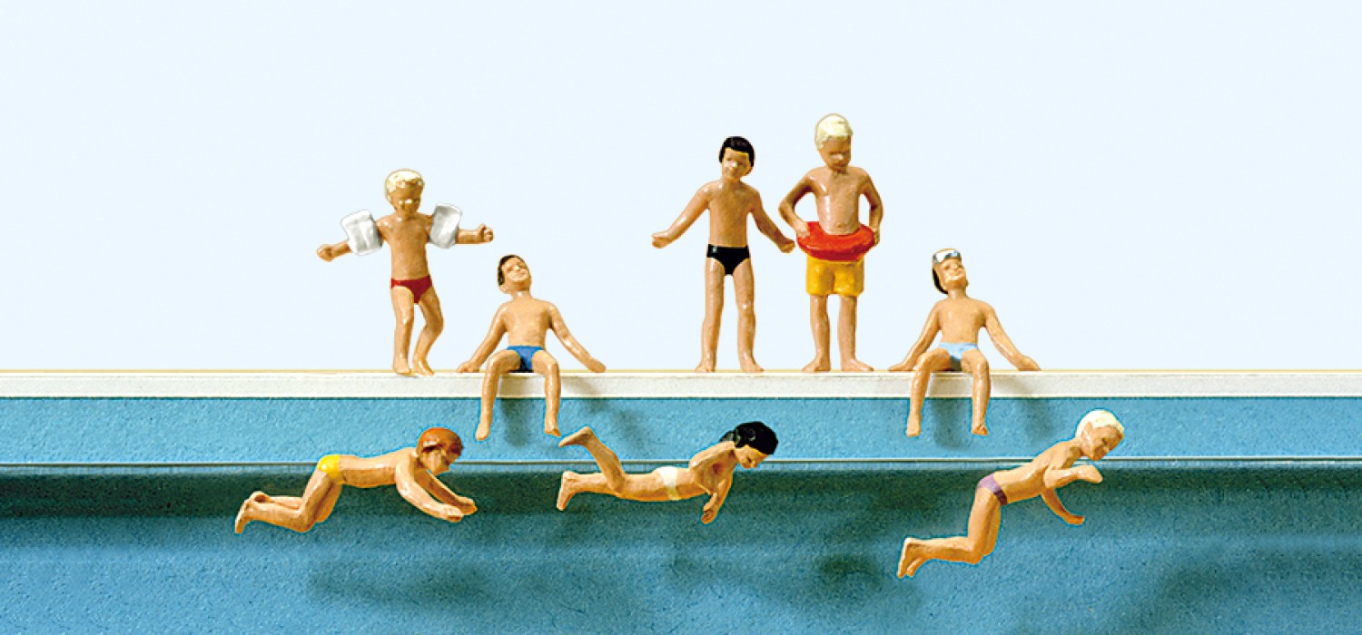 Preiser 10307 H0 Kinder im Schwimmbad 