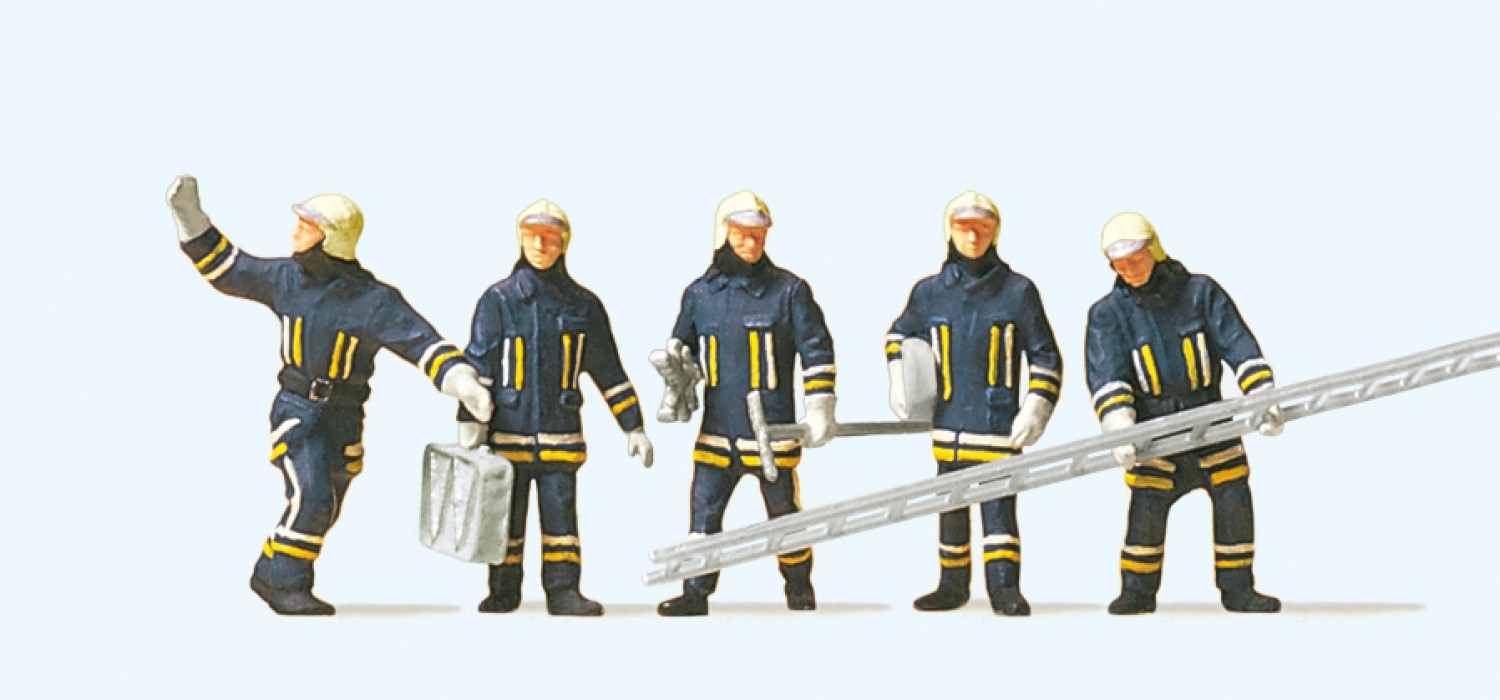 Preiser 10484 H0 Feuerwehrmaenner in Einsatzkleidung 