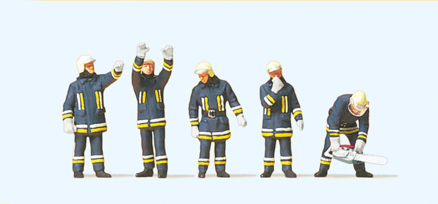 Preiser 10486 H0 Feuerwehrmänner in moderner Einsatzkleidung 