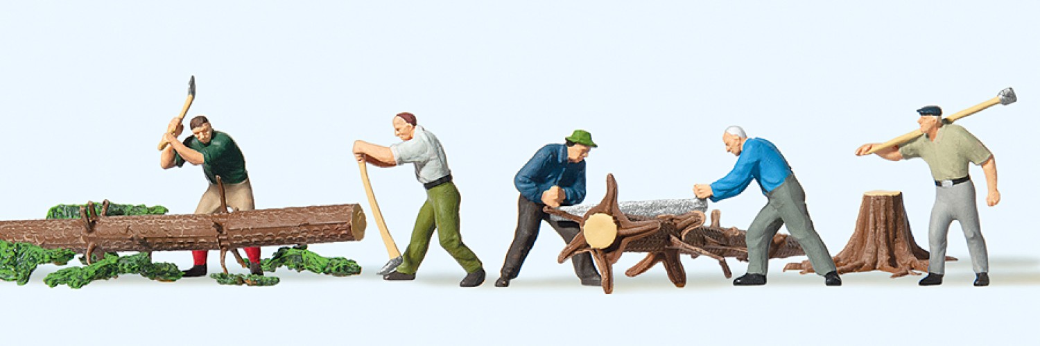 Preiser 10495 H0 Holzfäller, Stämme 