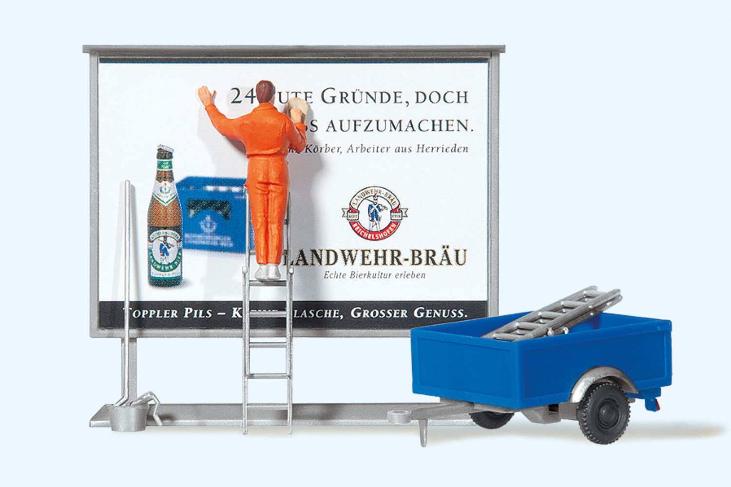 Preiser 10526 H0 Plakatkleber auf Leiter, Plak 